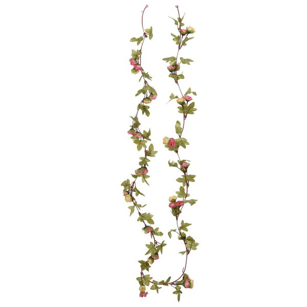 vidaXL blomsterguirlander 3 stk. 215 cm lyser&oslash;d