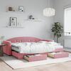 vidaXL daybed med udtr&aelig;k og skuffer 80x200 cm velour lyser&oslash;d