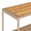 vidaXL barvogn med 3 hylder polyrattan og massivt akacietræ beige