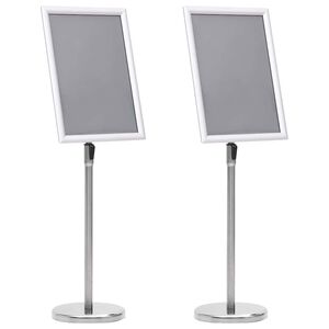 vidaXL Plakat Stande 2 stk. S&oslash;lv 45 x 32,7 x 108 cm Aluminium
