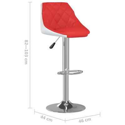 vidaXL barstol kunstlæder rød og hvid