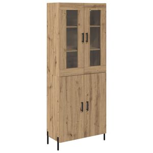 vidaXL Highboard Artisan Egetr&aelig; 69,5 x 34 x 180 cm Konstrueret tr&aelig;