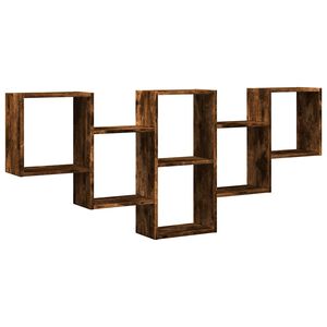 vidaXL v&aelig;ghylde 159x18x66 cm konstrueret tr&aelig; r&oslash;get egetr&aelig;sfinish