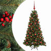 vidaXL Kunstigt juletr&aelig; med julekugle 150 cm 150 LED'er Varm hvid