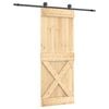vidaXL Skyded&oslash;r 80 x 210 cm Massivt Fyrretr&aelig; (Ubehandlet)