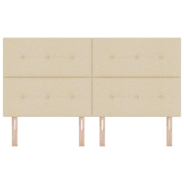 vidaXL Hovedg&aelig;rde med hovedg&aelig;rde Creme 180 cm Faux l&aelig;der