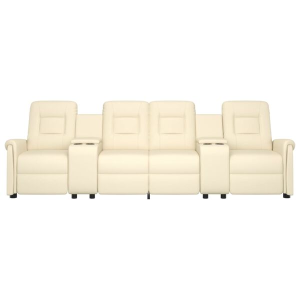 vidaXL 4-personers massagestol med kopholdere cremefarvet
