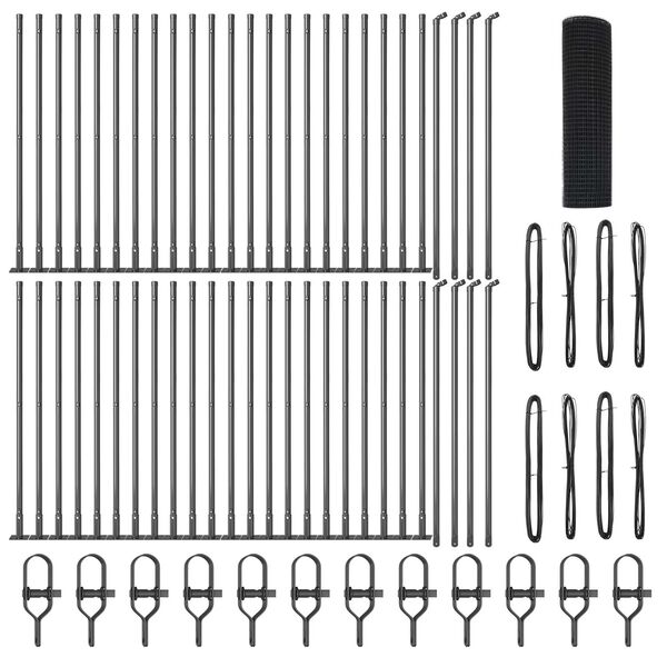 vidaXL Hegnsp&aelig;l Gr&aring; 100 x 0,5 m (25 x 25 mm maske) St&aring;l og PVC