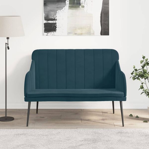 vidaXL b&aelig;nk 110x76x80 cm velour bl&aring;