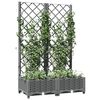 vidaXL plantekasse med espalier 80x40x121,5 cm PP lysegrå