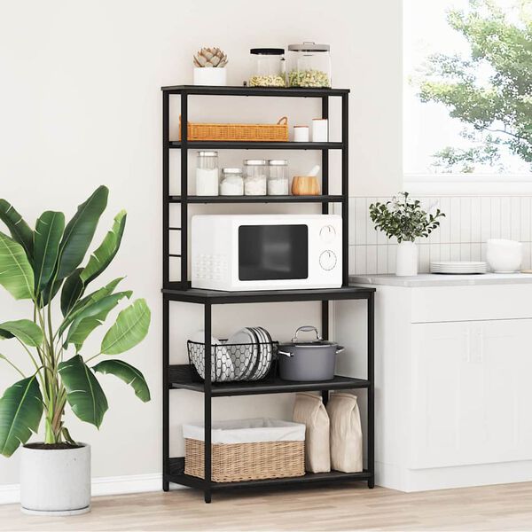 vidaXL K&oslash;kkenhylde Sort eg 80 x 40 x 168 cm Konstrueret tr&aelig;