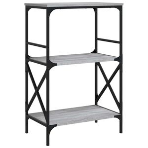 vidaXL bogreol 4 hylder 59x35x90,5 cm konstrueret tr&aelig; gr&aring; sonoma-eg
