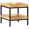 vidaXL Sidebord med hylde Brun 45 x 45 x 45 cm Massivt mangotr&aelig;