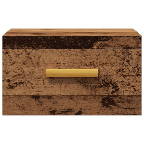 vidaXL væghængt sengebord 35x35x20 cm antikt trælook