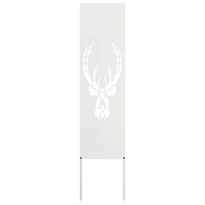 vidaXL Have privatliv sk&aelig;rm Dyreprint Hvid 32 x 140 cm Koldvalset st&aring;l