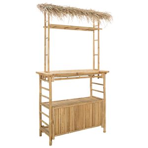 vidaXL Udend&oslash;rs barbord Naturfarvet 110 x 50 x 209 cm Bambus
