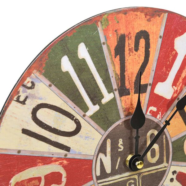 vidaXL vægur 30 cm MDF flerfarvet