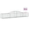 vidaXL buede gabionkurve 11 stk. 300x50x40/60 cm galvaniseret jern