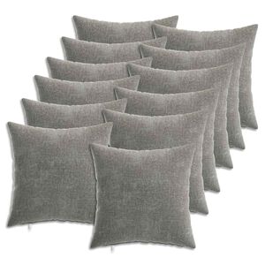 vidaXL Pudebetr&aelig;k 12 stk. HEERLEN M&oslash;rkegr&aring; 40 x 40 cm Chenille Stof