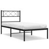 vidaXL sengeramme med sengegavl 100x190 cm metal sort