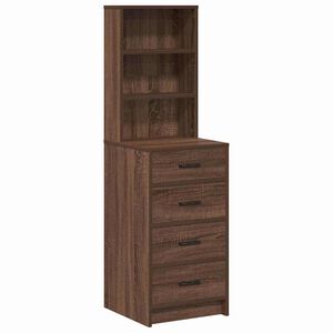 vidaXL Highboard med skuffe Brun eg 40 x 41 x 135 cm Konstrueret tr&aelig;