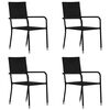 vidaXL havestole 4 stk. stabelbare polyrattan sort