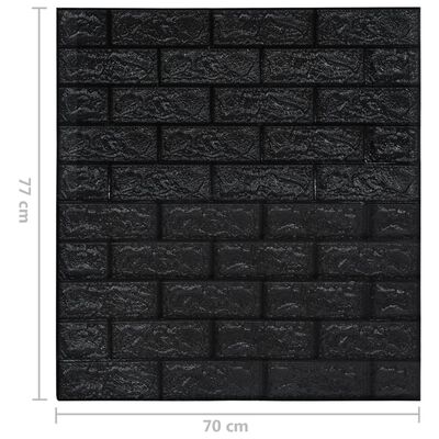 vidaXL 3D vægklistermærker 40 stk. selvklæbende murstensdesign sort