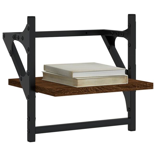 vidaXL v&aelig;ghylder med st&aelig;nger 2 stk. 30x25x30 cm brun egetr&aelig;sfarve