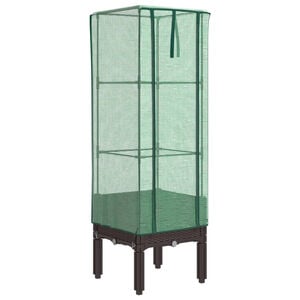 vidaXL h&oslash;jbed med drivhusovertr&aelig;k 40x40x140 cm rattan-look