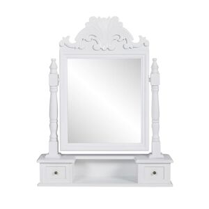 vidaXL toiletbord med firkantet vippespejl MDF