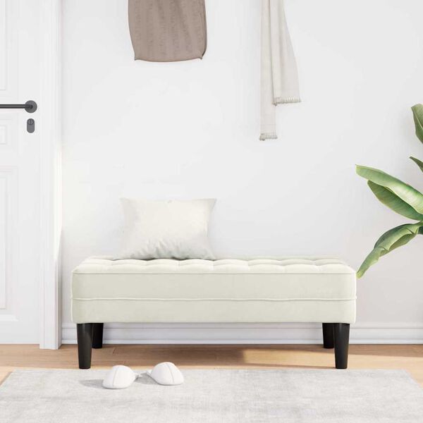 vidaXL bænk Creme 113 x 57 x 39 cm Fløjl