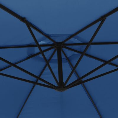 vidaXL hængeparasol med aluminiumstang 350 cm blå