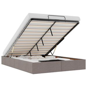 vidaXL osmannisk sengeramme uden madras 140x190 cm stof gr&aring;brun