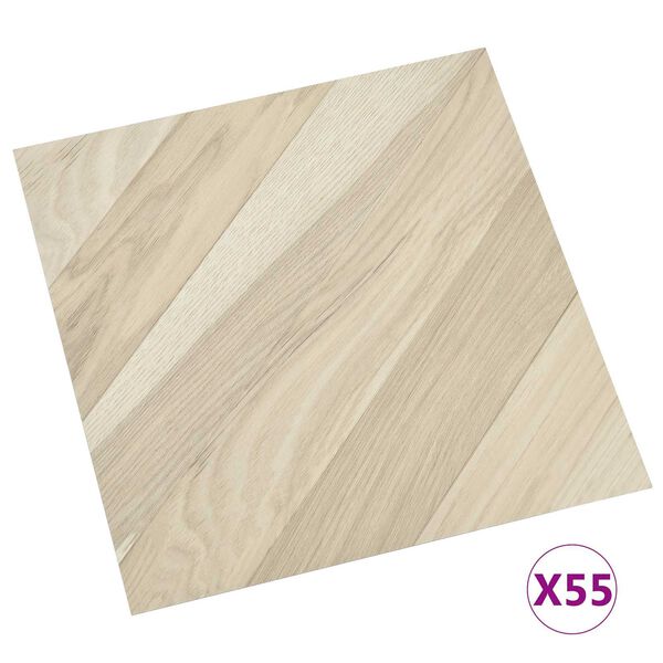 vidaXL Gulvplanker 55 pcs Beige 5,11 m&sup2; PVC