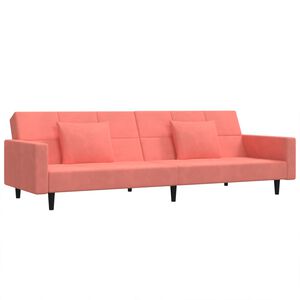 vidaXL 2-personers sovesofa med 2 puder fl&oslash;jl lyser&oslash;d