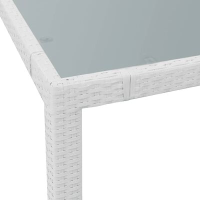 vidaXL udendørs spisebordssæt 7 dele med hynder polyrattan hvid