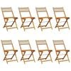 vidaXL Klapstole 8 stk. beige polyrattan og massivt tr&aelig;