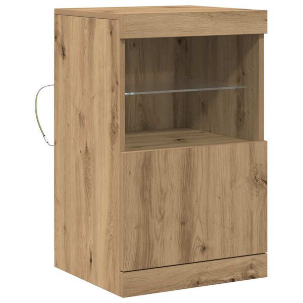vidaXL LED Sideboard Artisan Egetr&aelig; 41 x 37 x 67 cm Konstrueret tr&aelig;