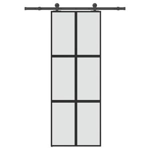 vidaXL skyded&oslash;r med hardwares&aelig;t 76x205 cm h&aelig;rdet glas og aluminium
