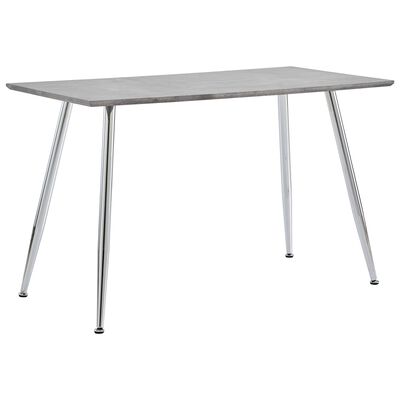 vidaXL spisebord 120x60x74 cm MDF betongrå og sølvfarvet