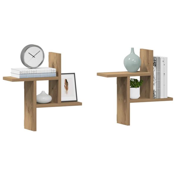 vidaXL v&aelig;ghylder 2 stk. 38x12x38 cm konstrueret tr&aelig; egetr&aelig;sfarve