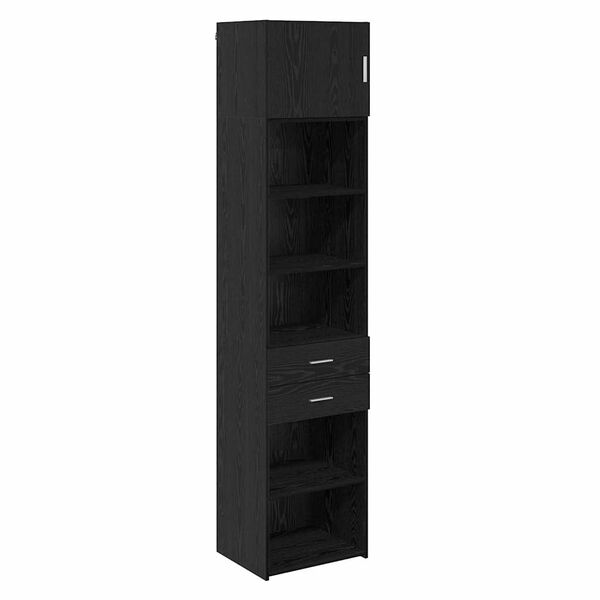 vidaXL Highboard med skuffe Sort eg 50 x 42,5 x 225 cm Konstrueret tr&aelig;