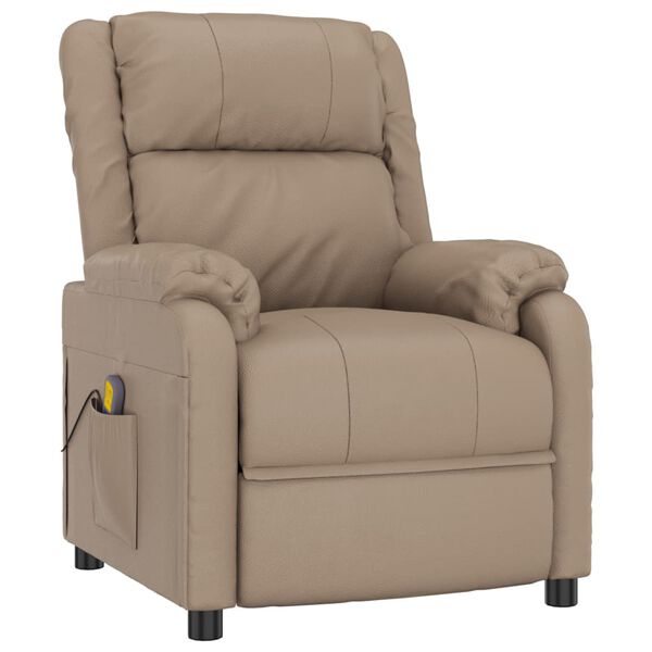 vidaXL massagestol kunstlæder cappuccinofarvet