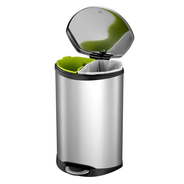 EKO pedalspand Shell 2x22 l mat sølvfarvet