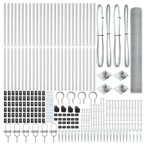 vidaXL Hegnsp&aelig;l S&oslash;lv 50 x 1,4 m (25 mm mesh) St&aring;l