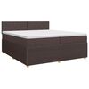 vidaXL Boxmadras med topmadras M&oslash;rk Brun 200 x 200 cm Stof