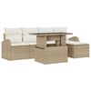 vidaXL Havesofa S&aelig;t 6 stk. Beige polyrattan