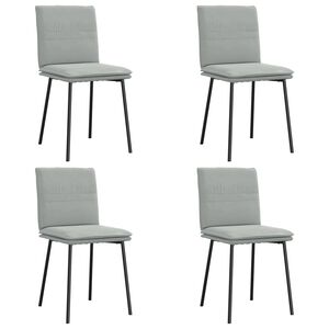 vidaXL spisebordsstole 4 stk. velour lysegr&aring;
