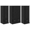 vidaXL Highboard 3 stk. Sort eg 132 x 35,5 x 103,5 cm Konstrueret tr&aelig;