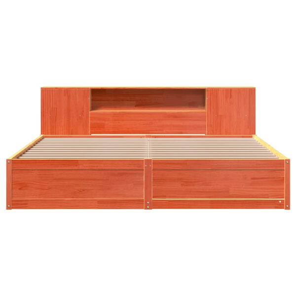 vidaXL sengeramme uden madras 180x200 cm massivt fyrretr&aelig; gyldenbrun